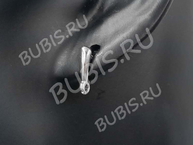 Пуссеты ("гвоздики") №157 Капля 12*11,5*3,5мм цвет платины (Brass с родированием) (1 пара)