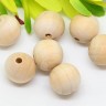 Купить Бусина Округлая 18мм натуральная неокрашенная (дерево) (10шт.) с доставкой по России