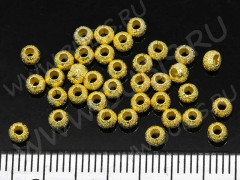 (СКИДКИ!!!) Шарик металлический &quot;сахарный&quot; 3*2,5мм золотистый (Brass) (50шт.)