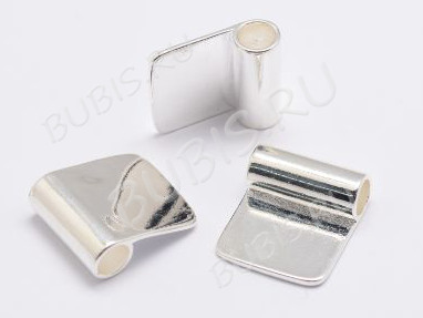 Бейл для приклеивания 10 Квадрат 19*16*6,5мм серебристый (Brass)