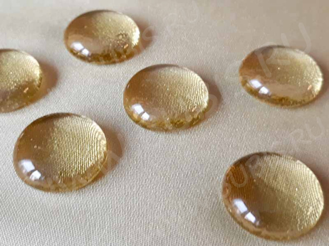 Кабошон Фьюзинг 203 Круглый 20мм Бледно-желтый прозрачный