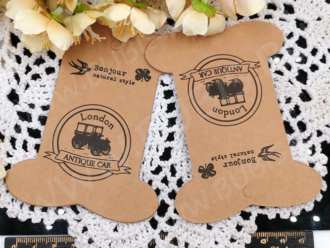 Катушка 02 ретро плоская Lodon 105*80*0,9мм св.коричневая (крафт картон) (упаковка и хранение)