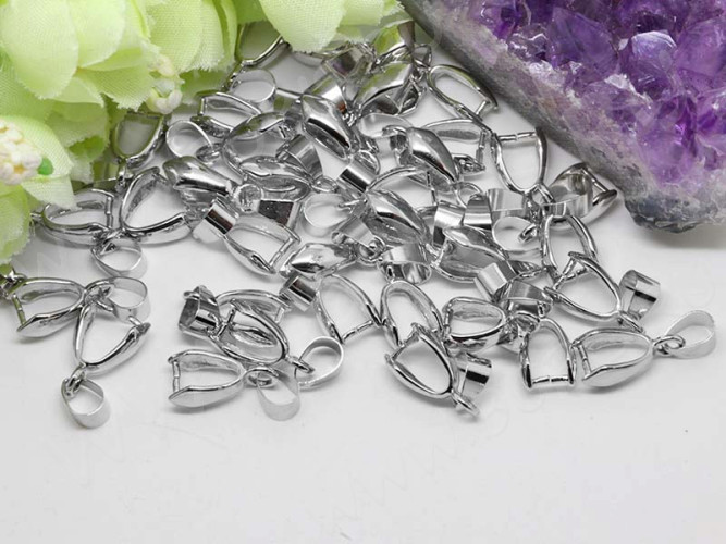 Держатель кулона 026 гладкий 20*7*4,5мм цвет платины (Brass)