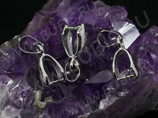 Держатель кулона 026 гладкий 20*7*4,5мм цвет платины (Brass)