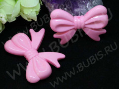 Бусина Бантик 02 3D большой 46*36*9,5мм розовый непрозрачный (акрил)