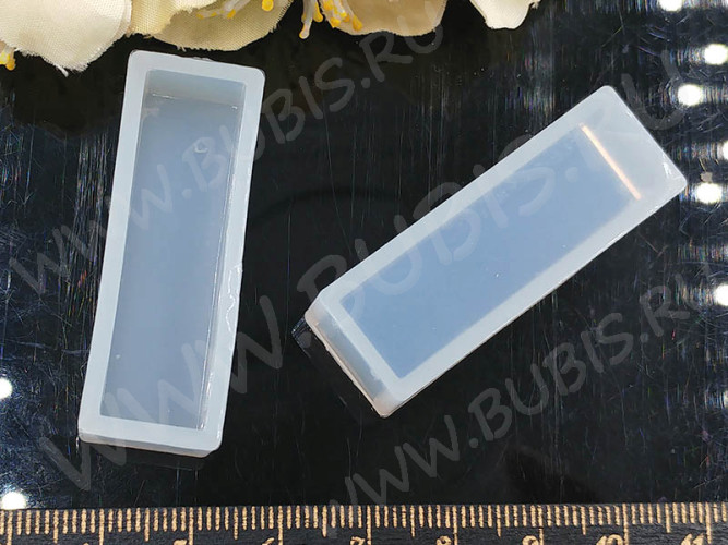 Молд 128 для эпоксидной смолы 3D Прямоугольник с боковой заливкой 43*15*10мм (силикон)