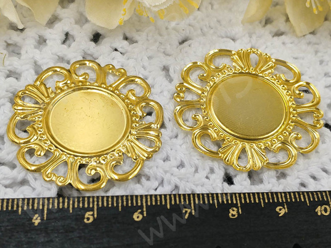 (СКИДКИ!!!) Подвеска-сеттинг Круг 44 коннектор (сеттинг 18мм) 36*35,5*0,7мм золотистый (Iron) (10шт.)