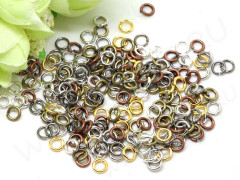(СКИДКИ!!!) МИКС колечек 05 обычные латунные толстые 5*0,8-1мм МИКС всех цветов (BRASS) (15гр)