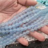 Купить (ОПТ) Бусина округлая ГЛАДКАЯ 8мм Аквакварц (имитация Аквамарина) (камни) (НИТЬ) с доставкой по России