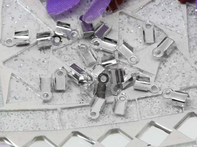 (СКИДКИ!!!) Зажимы №10 6*3*2,2мм цвет платины (Iron) (100шт.)