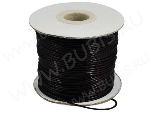 (ОПТ) Вощёный полиэстеровый шнур 05-К "корейский" 0,8мм чёрный (ок.165м)