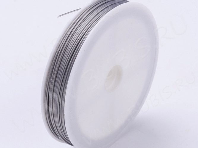 (СКИДКИ!!!) Катушка Ланки 0,7мм цвет платины (серебристая) (ок. 30м)
