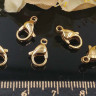 Купить Замочек карабин №067-G 10*6*3мм золотистый Real Gold Plated 24K (LUX)(Хирургическая сталь) с доставкой по России
