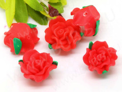 Бусина Fimo 50 Розочка примерно 20*15мм красная (фимо)