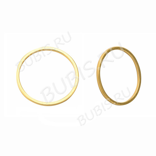 Декоративный элемент 113-G Круг рамка коннектор 16*16*0,8мм золотистый (Хирургическая ювелирная сталь)