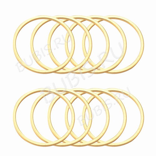 Декоративный элемент 113-G Круг рамка коннектор 16*16*0,8мм золотистый (Хирургическая ювелирная сталь)