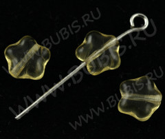 Бусина Звёздочка 01 8*8*3мм жёлтая прозрачная (стекло) (10шт.)