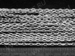 Цепочка C04 с простым плетением звено 3*1,7мм серебристая (Brass) (50см)