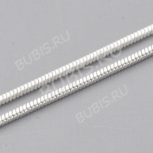 Шнур с замочком 59 Цепочка для кулона 1мм серебристый (Brass) (60см)  