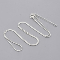 Шнур с замочком 59 Цепочка для кулона 1мм серебристый (Brass) (60см)  