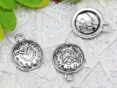 Подвеска Часы 04 15,5*12,5*2мм античное серебро (литьё)