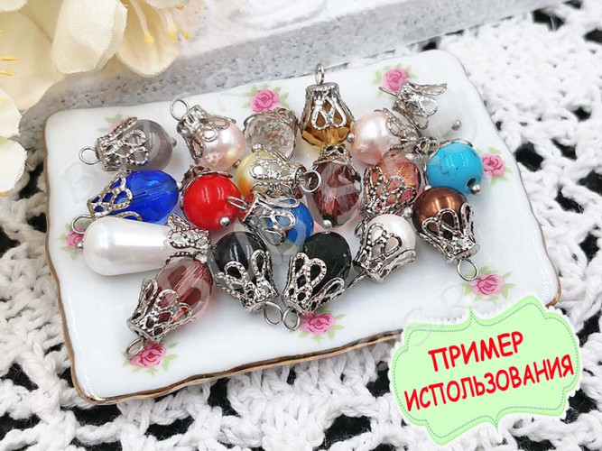 Штифт с ШАРИКОМ 20*0,4мм цвет платины (Brass) (50шт)