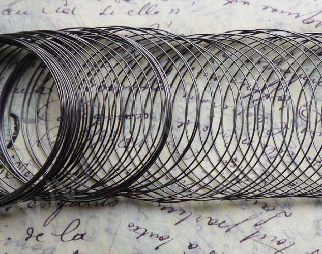 Мемори проволока - пружина - основа для браслета 55*0,6мм чёрный никель (10 витков)