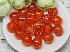 Бусина Шамбала 24 Шарик с полосками-блёстками 11,5*11,5*11мм т.рыжий прозрачный (резин)