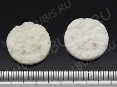 Кабошон декоративный 42 Круг имитация Коралла 16*16*5мм молочный белый непрозрачный (резин)