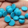 Купить Кабошон каменный 032 Круг 12*12*5мм Бирюза голубая синт. (камни) с доставкой по России