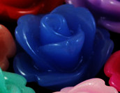 Кабошон декоративный 04 Розочка 11*10,5*6,5мм синяя непрозрачная (резин)