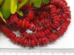 Бусина каменная Рондель 11 7*7*3мм Коралл красный натуральный (камни) (10шт.)