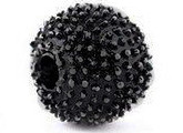 Бусина Шамбала 06 Ёжик металлический 10мм чёрная (металлический сплав)