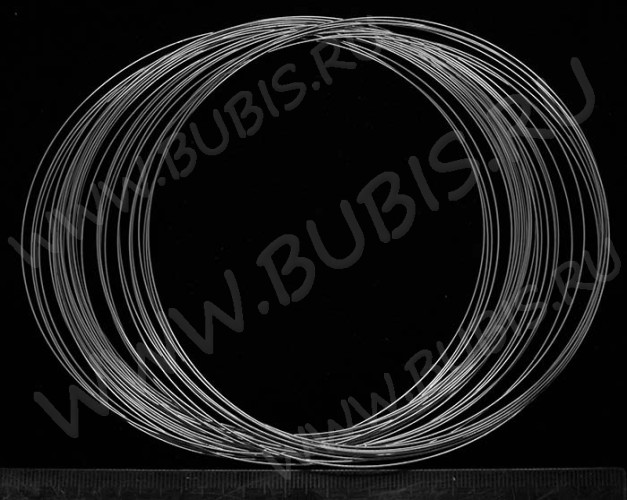 Мемори проволока - пружина - основа для колье 115*0,6мм  цвет платины (10 витков)