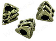 (СКИДКИ!!!) Бусина 146 Треугольная с полосками 3*3*3мм античная бронза (литьё) (10шт.)