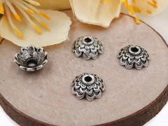 (СКИДКИ!!!) 250 Шапочка Лепестки 7*7*2,8мм античное серебро (литьё) (50шт.)