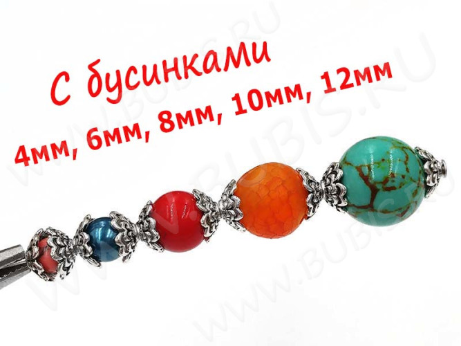 (СКИДКИ!!!) 250 Шапочка Лепестки 7*7*2,8мм античное серебро (литьё) (50шт.)