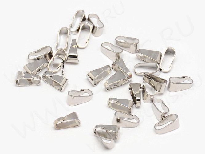 Держатель кулона 071 Простой Скоба овальная 7,3*3*2,8мм цвет платины (Brass) (10шт)