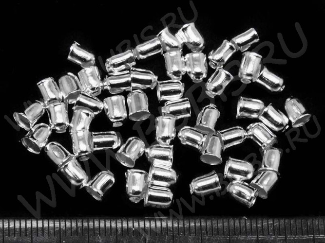 Концевик 012 для вклеивания (3мм) 5*4*4мм цвет платины (Iron) (20шт.)