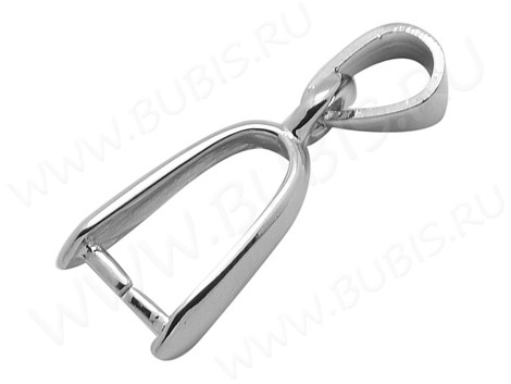 Держатель кулона 027 гладкий 25*9*4,5мм цвет платины (Brass)