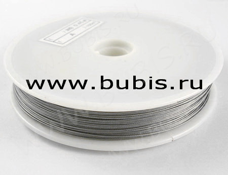 Ювелирный тросик 038-5 Ланка Струна 0,38мм цвет платины (серебристый) (5м)
