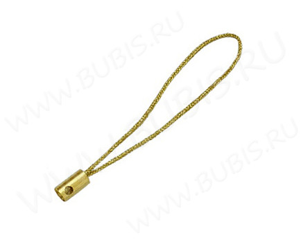 (СКИДКИ!!!) Шнурок для мобильного телефона 04 без карабина и колечка 55мм св.золотистый + золотистый (10шт)