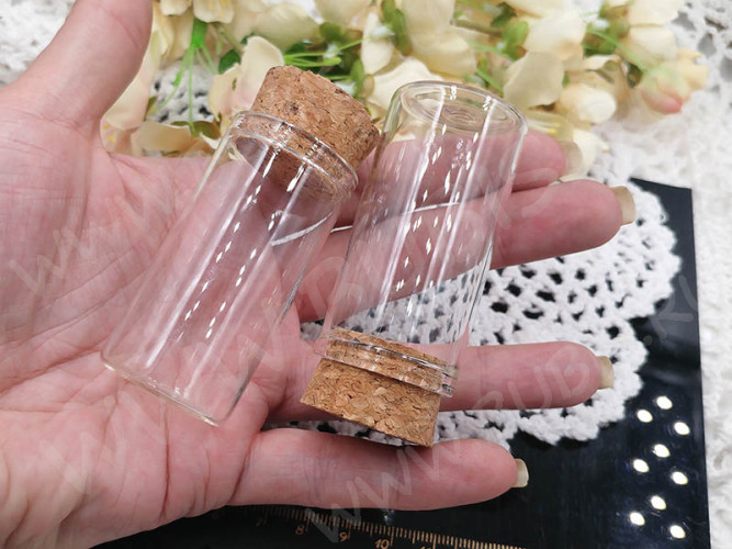 Бутылочка 82 баночка с пробкой 70*30*30мм прозрачная (стекло)