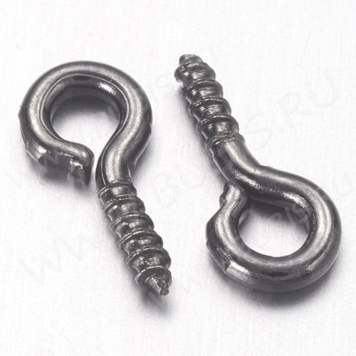 Штифт винтовой 02 толстый 8*4*1,3мм чёрный никель (Iron) (100шт)