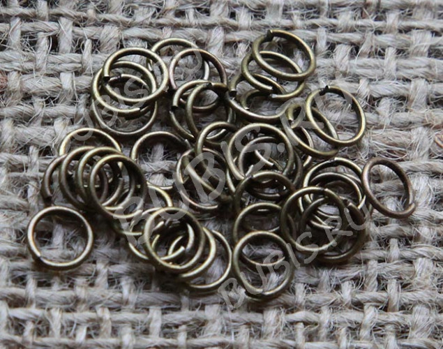 Колечки обычные 7*0,9мм античная бронза (Iron) (100шт)