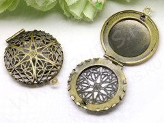 Подвеска Медальон 03 Круг ажурный 32*27*7,5мм античная бронза (Brass)
