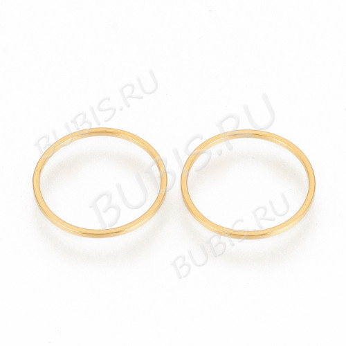 Декоративный элемент 114-G Круг рамка коннектор 20*20*0,8мм золотистый (Хирургическая ювелирная сталь)