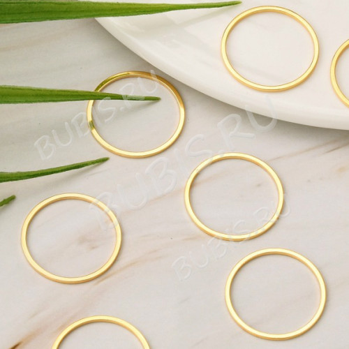 Декоративный элемент 114-G Круг рамка коннектор 20*20*0,8мм золотистый (Хирургическая ювелирная сталь)