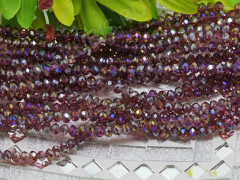 Бусина кристалл гранёный абакус 4,3*4*3,5мм лиловый с АВ прозрачный (имитация Сваровски) (20шт.)