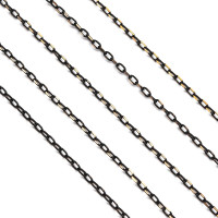 Цепочка C45 с гранёным звеном 2*1*0,5мм чёрно-золотистая (Brass) (50см) 